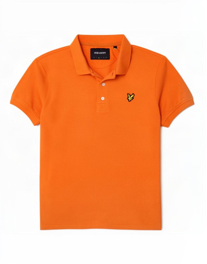 Lyle & Scott Mens Polo Shirt Medium Orange Cotton