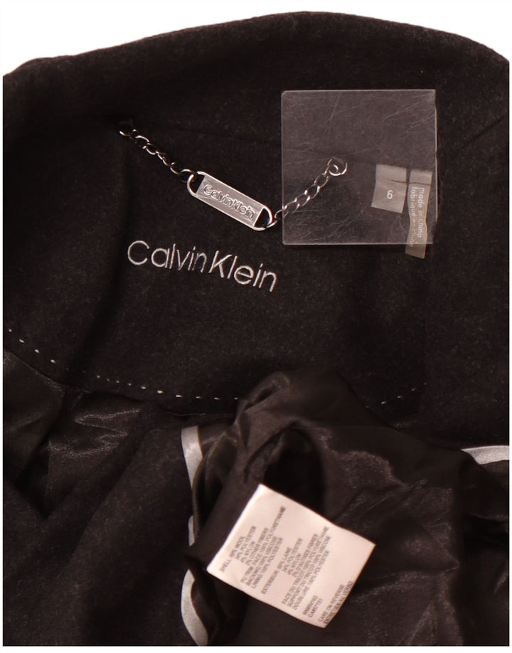 Calvin Klein Damen Mantel US 6 Mittelschwarze Wolle