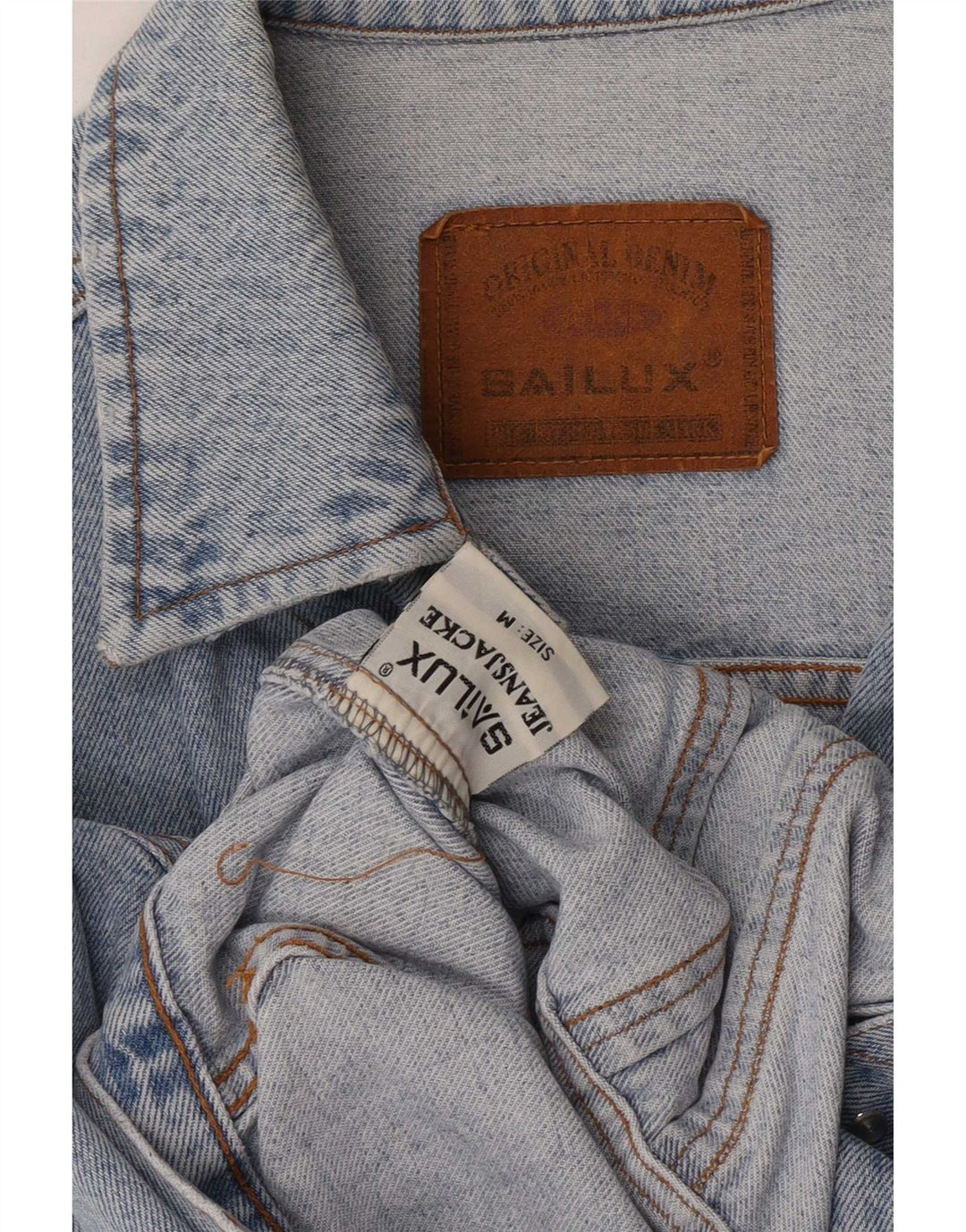 Vintage Womens Crop Denim Jacket UK 14 Medium Blue Cotton