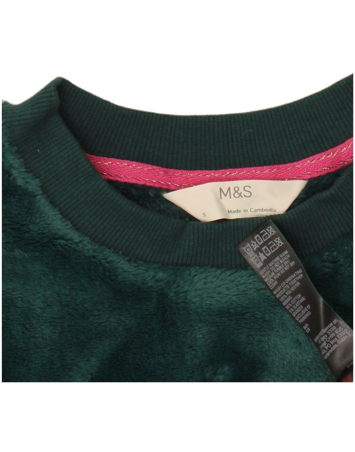 Felpa corta oversize da donna Marks & Spencer UK 10 piccola verde
