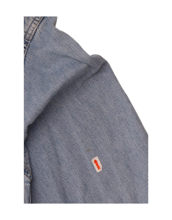Wrangler Mens Short Sleeve Denim Shirt Medium Blue