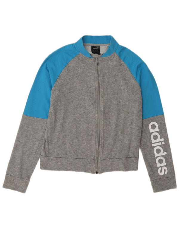 Adidas Damen Graphic Trainingsanzug Top Jacke UK 8/10 Small Grau Colourblock