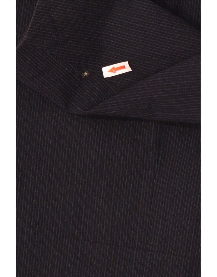Zara Mens 2 Button Blazer Jacket UK 40 Large Navy Blue Pinstripe