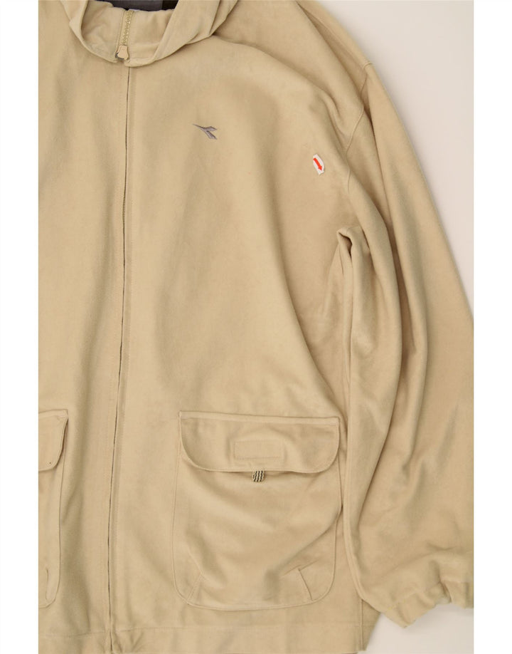 DIADORA Mens Fleece Jacket UK 42 XL Beige Polyester Vintage Diadora and Second-Hand Diadora from Messina Hembry 