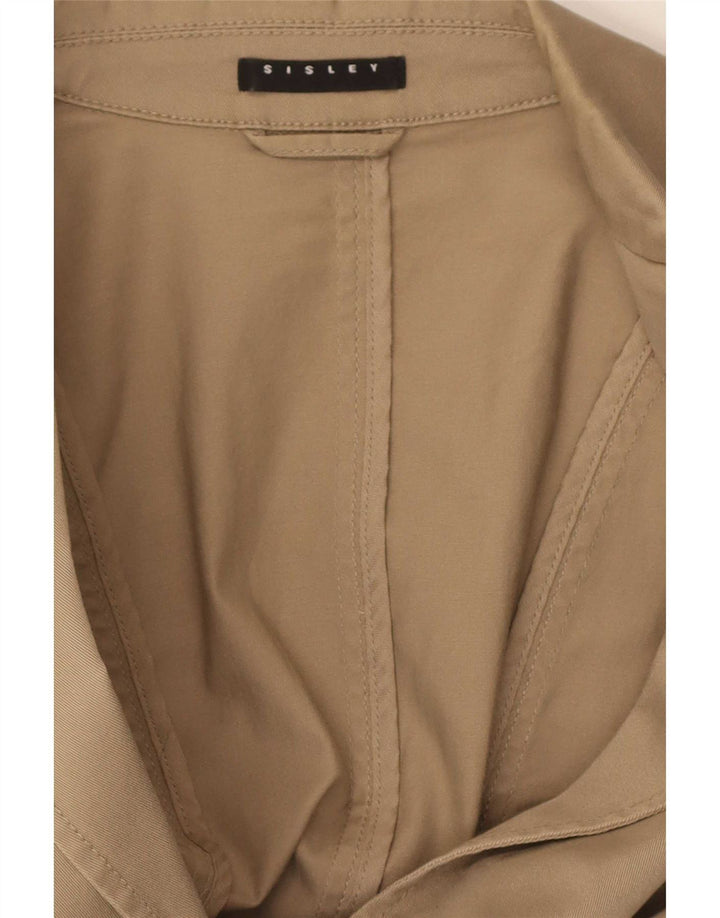 Sisley Veste Blazer 2 Boutons Femme UK 6 XS Beige