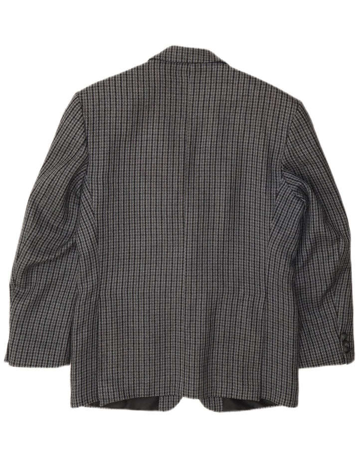 Jaqueta blazer masculina Kilmaine com 2 botões Reino Unido 38 lã houndstooth cinza médio