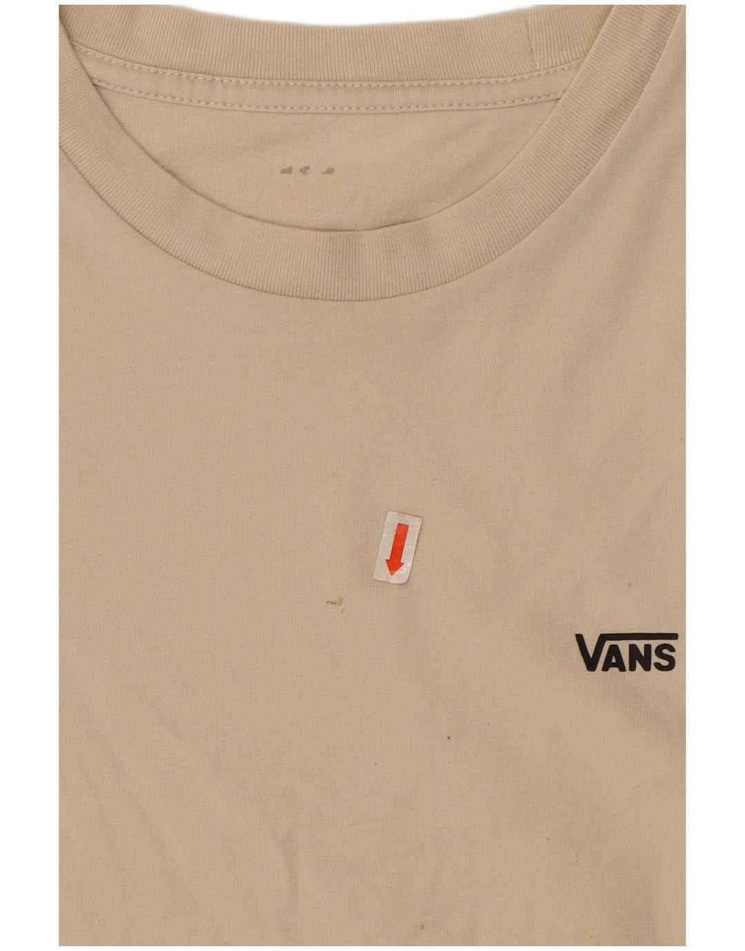 VANS Womens T-Shirt Top UK 14 Medium Off White Cotton