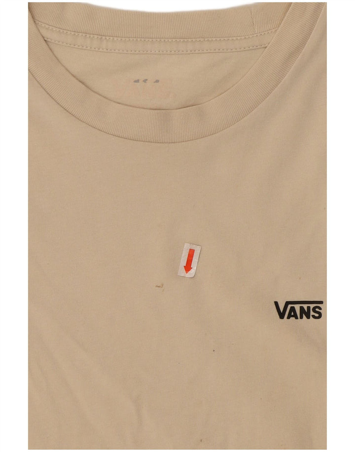 VANS Womens T-Shirt Top UK 14 Medium Off White Cotton
