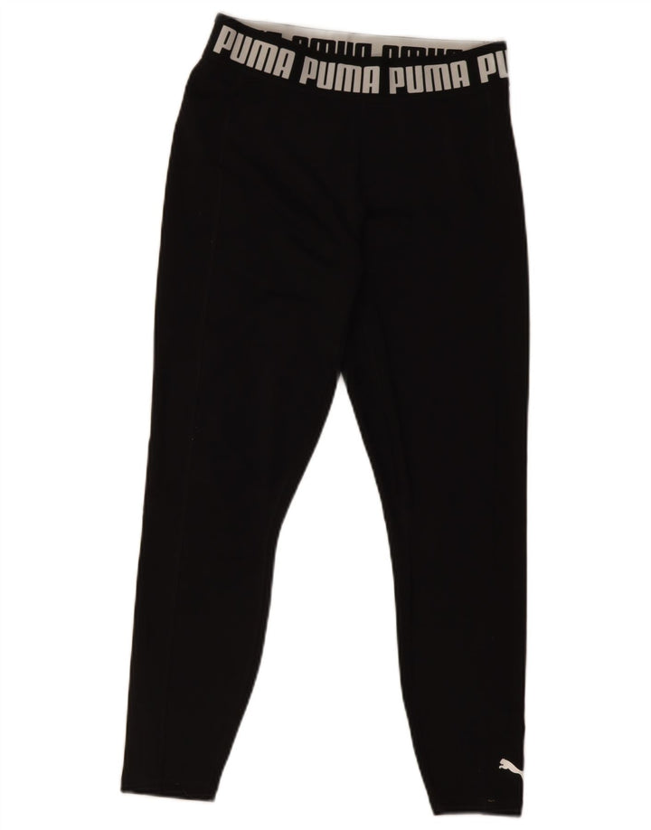 Puma Girls Graphic Leggings 11-12 Years Medium Black