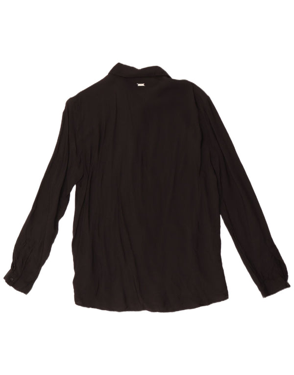 Camicetta camicia da donna Armani Exchange UK 14 grande viscosa nera