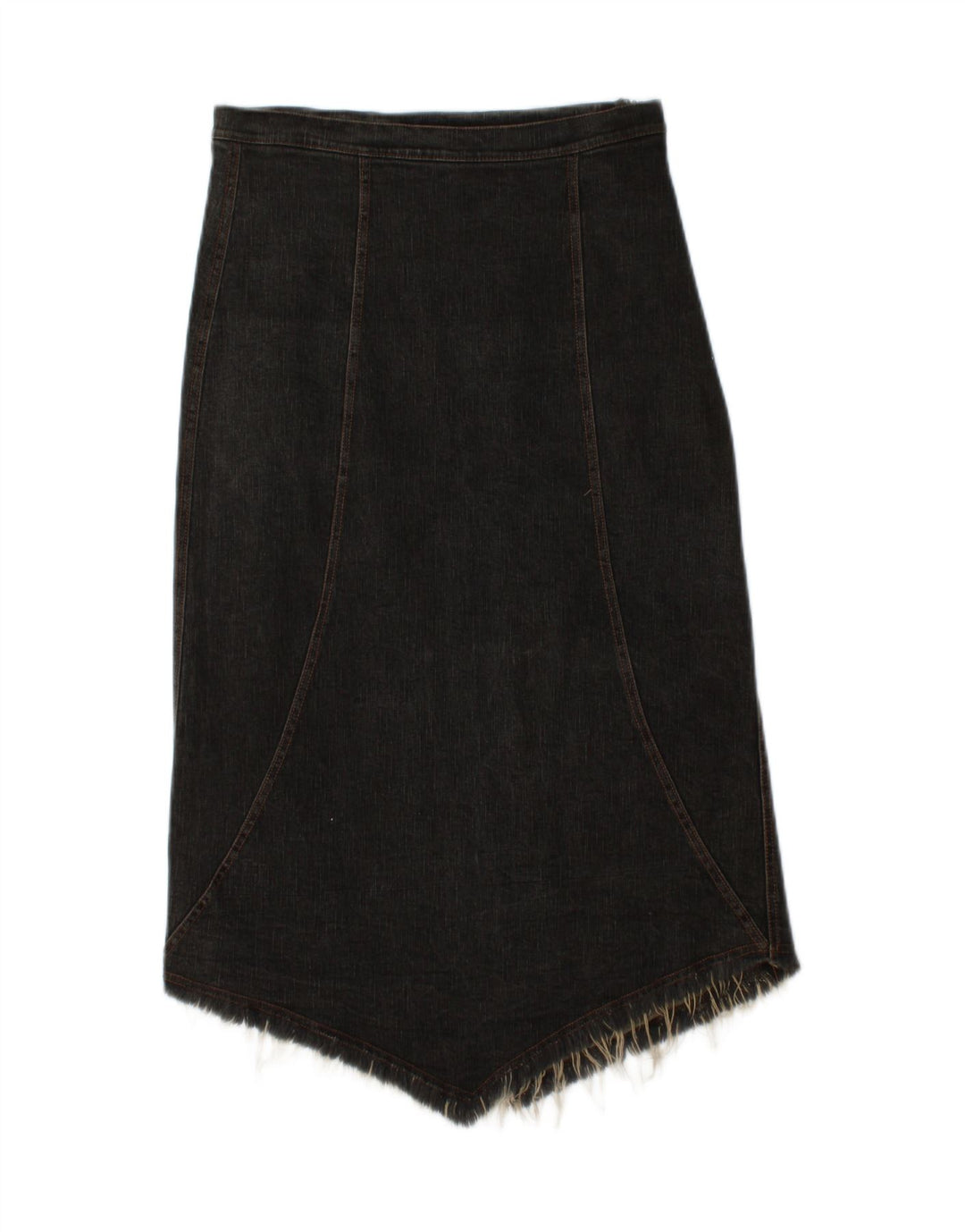 VINTAGE Womens Asymmetric Denim Skirt W26 Small  Grey