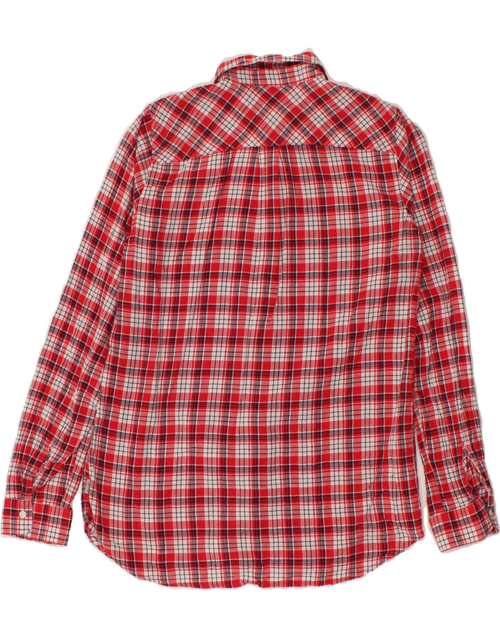 EDDIE BAUER Womens Classic Fit Shirt UK 12 Medium Red Check Cotton Vintage Eddie Bauer and Second-Hand Eddie Bauer from Messina Hembry 