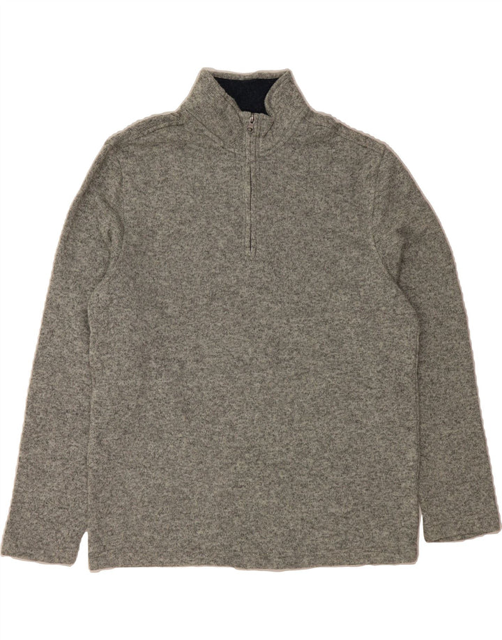 IZOD Mens Zip Neck Sweatshirt Jumper Medium Grey Polyester Vintage Izod and Second-Hand Izod from Messina Hembry 