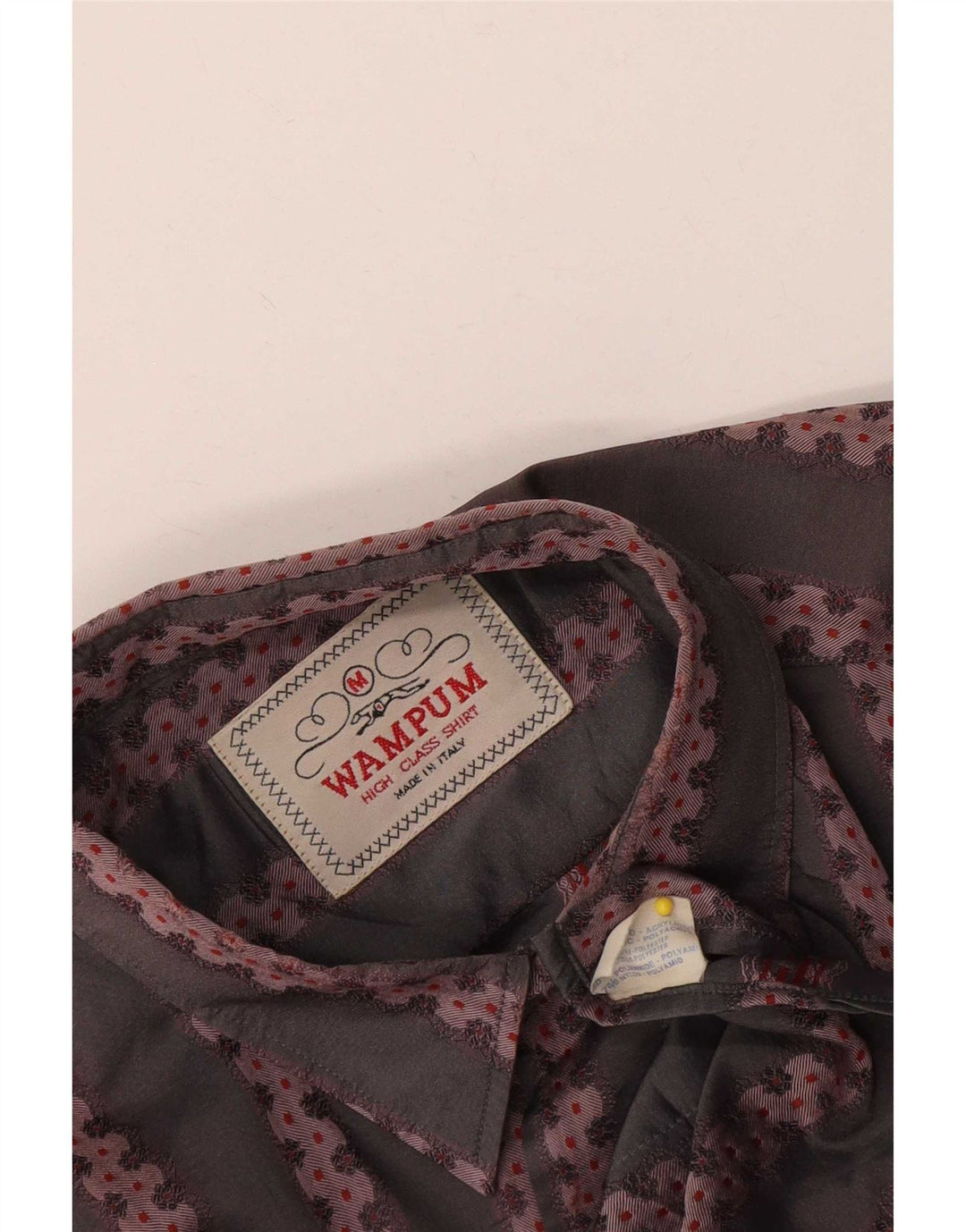 Wampum Chemise Homme Gris Moyen Géométrique Acrylique Classique