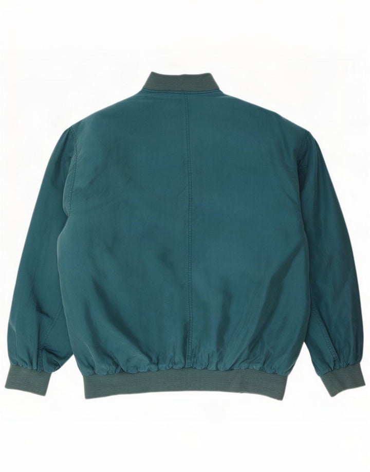Rene Herren Bomberjacke UK 44 2XL Blaue Seide