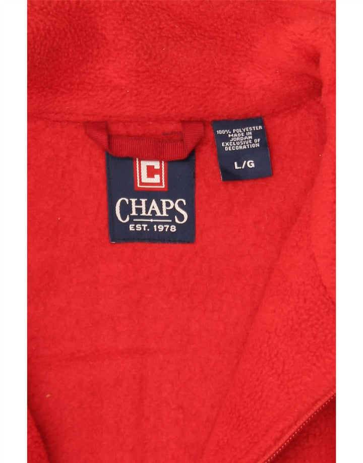 CHAPS Mens Fleece Jacket UK 40 Large Red Colourblock Polyester Vintage Chaps and Second-Hand Chaps from Messina Hembry 
