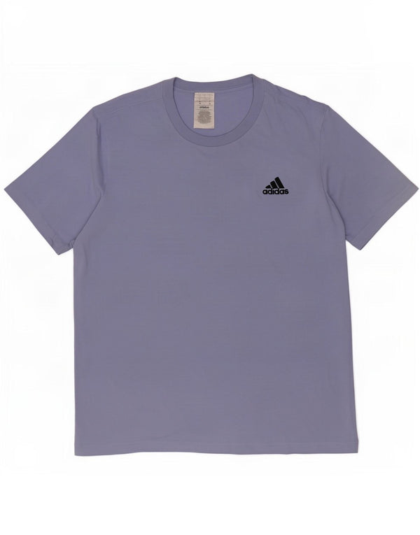 Adidas Mens T-Shirt Top Large Blue Cotton
