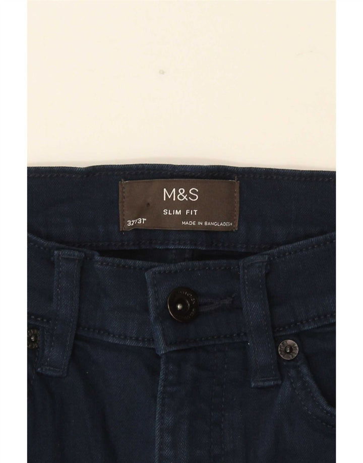 Marks & Spencer Męskie jeansy slim W32 L31 Niebieskie bawełniane