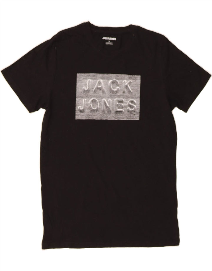 JACK & JONES Mens Graphic T-Shirt Top Medium Black Cotton Vintage Jack & Jones and Second-Hand Jack & Jones from Messina Hembry 