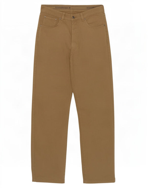 Ermenegildo Zegna Ανδρικό ίσιο casual παντελόνι W34 L30 Μπεζ βαμβακερό