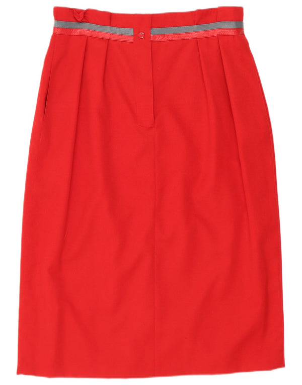 De Pletrl Kvinder Højtalje Pencil Skirt IT 44 Medium W26 Red Virgin Wool