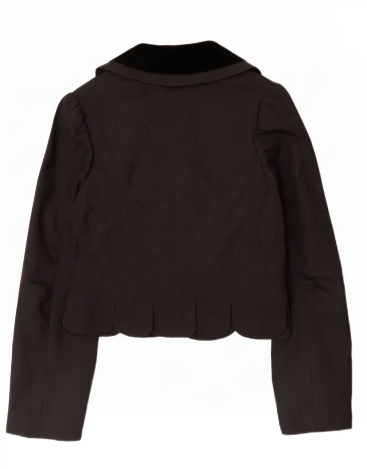 All Saints Damen-Blazerjacke, UK 12, Mittelschwarz, Colourblock-Wolle