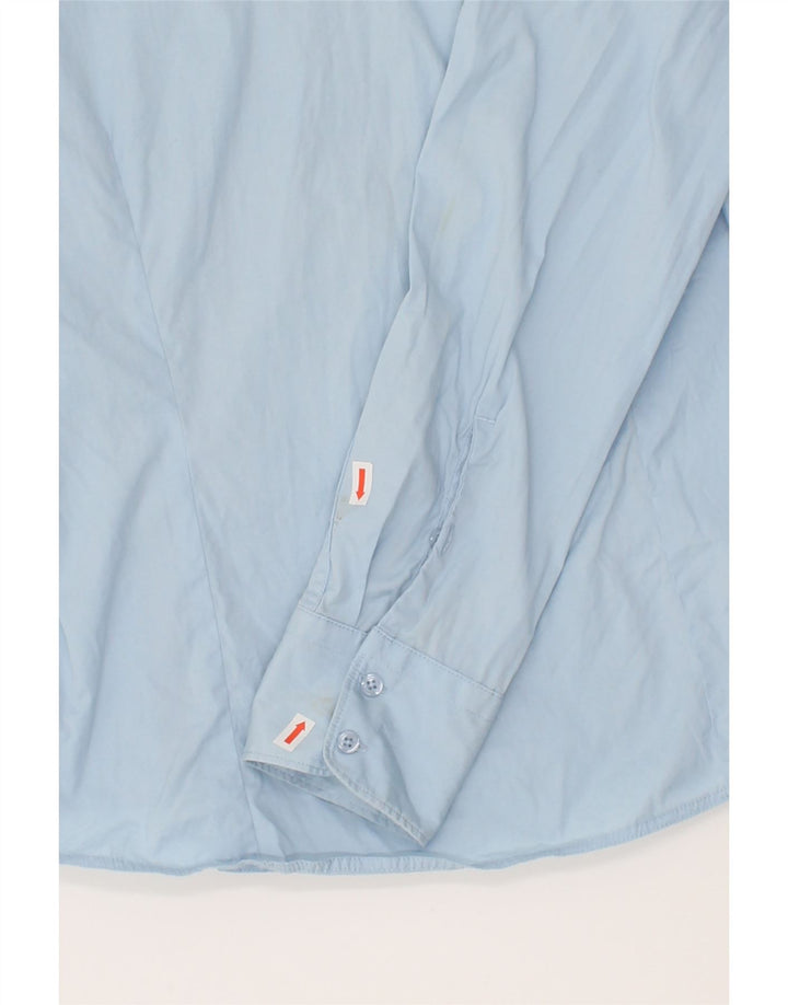 MURPHY & NYE Womens Shirt UK 14 Medium Blue Cotton Vintage Murphy & Nye and Second-Hand Murphy & Nye from Messina Hembry 