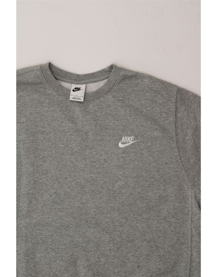 NIKE Mens Sweatshirt Jumper Large Grey Cotton