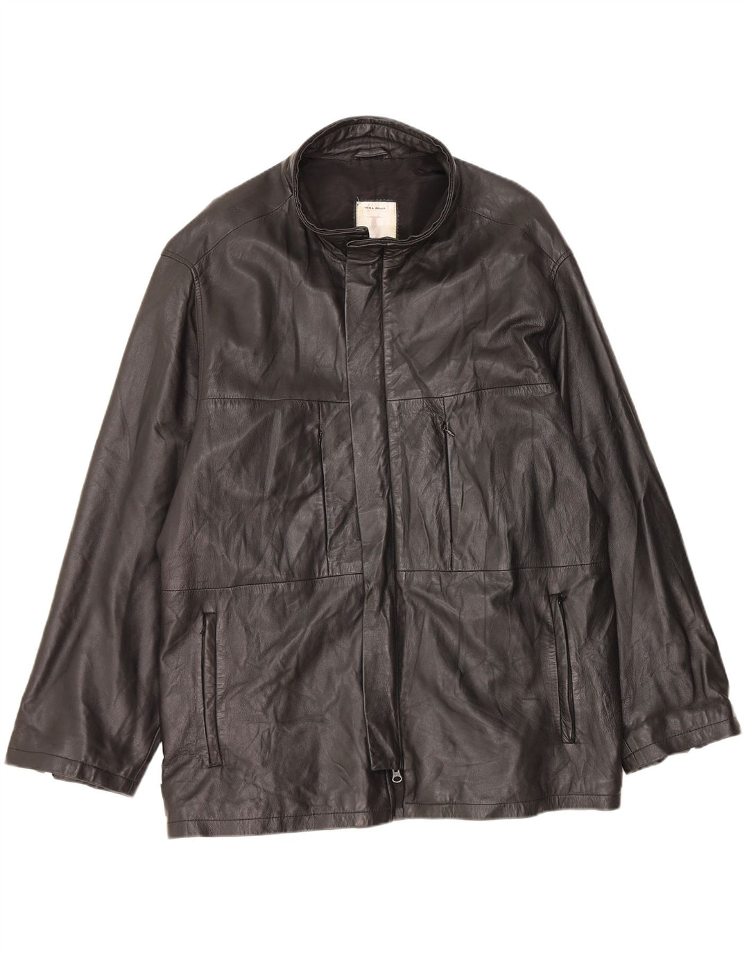 CONBIPEL Mens Leather Jacket IT 54 2XL Black Leather