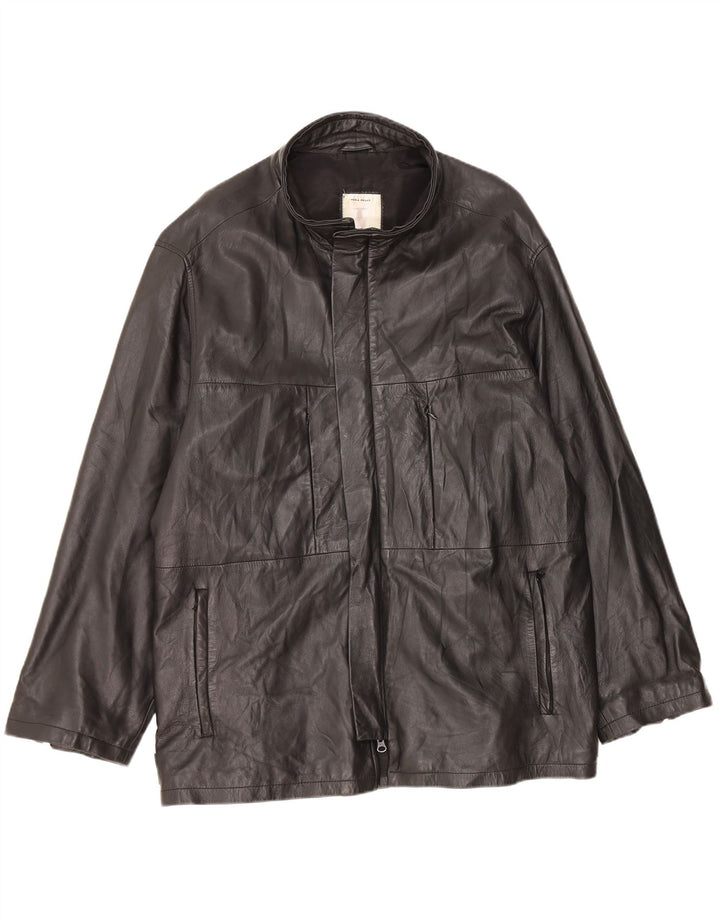CONBIPEL Mens Leather Jacket IT 54 2XL Black Leather