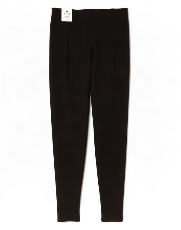 Zara Womens Legging Casual Trousers Large W30 L27 Black Viscose