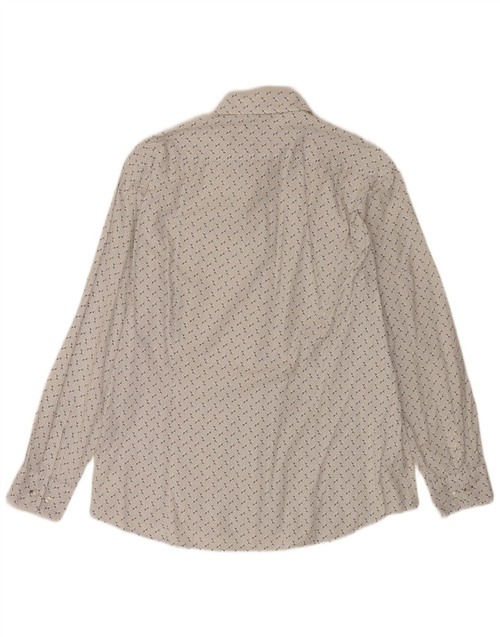 Camicia da uomo con motivo astratto Michael Kors, grande, in cotone bianco