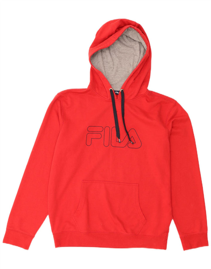 Felpa con cappuccio grafica da uomo Fila grande poliestere rosso
