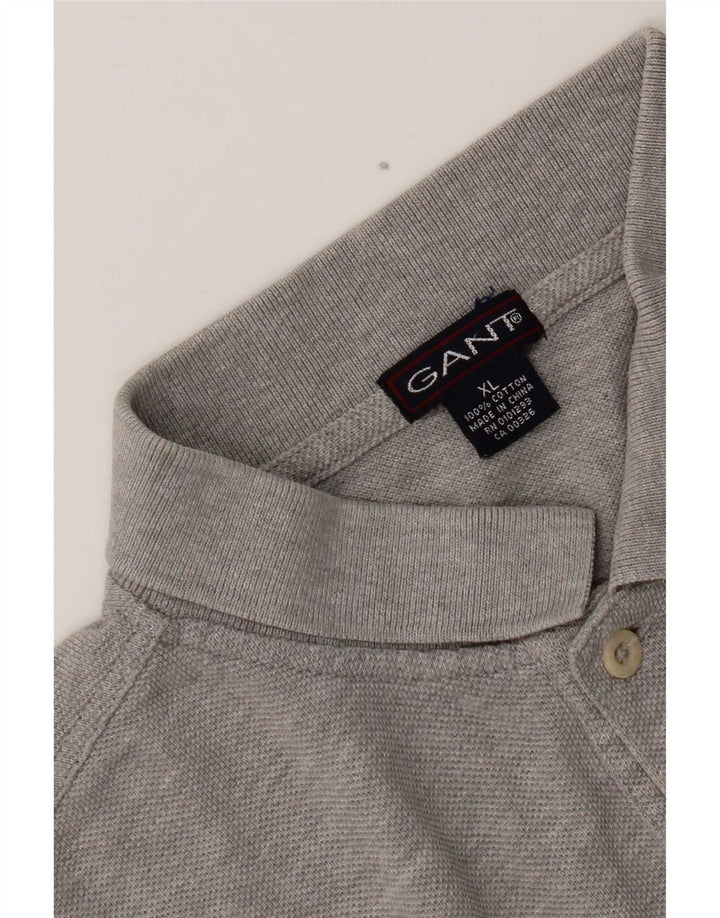 Polo da uomo Gant XL in cotone grigio