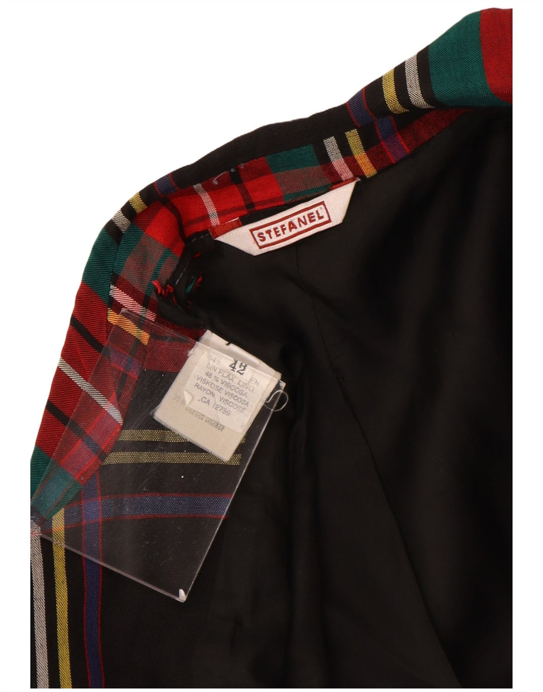 STEFANEL Womens 3 Button Blazer Jacket IT 42 Medium Multicoloured Check