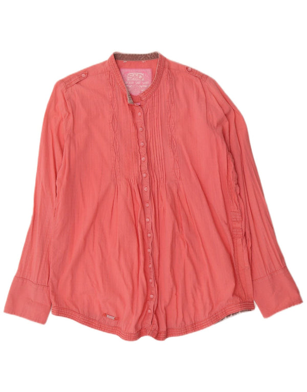 Superdry Chemise de smoking militaire pour femme UK 16 Large Rose Coton