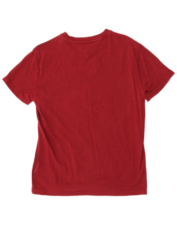 Tommy Hilfiger Mens T-Shirt Top Small Maroon Cotton