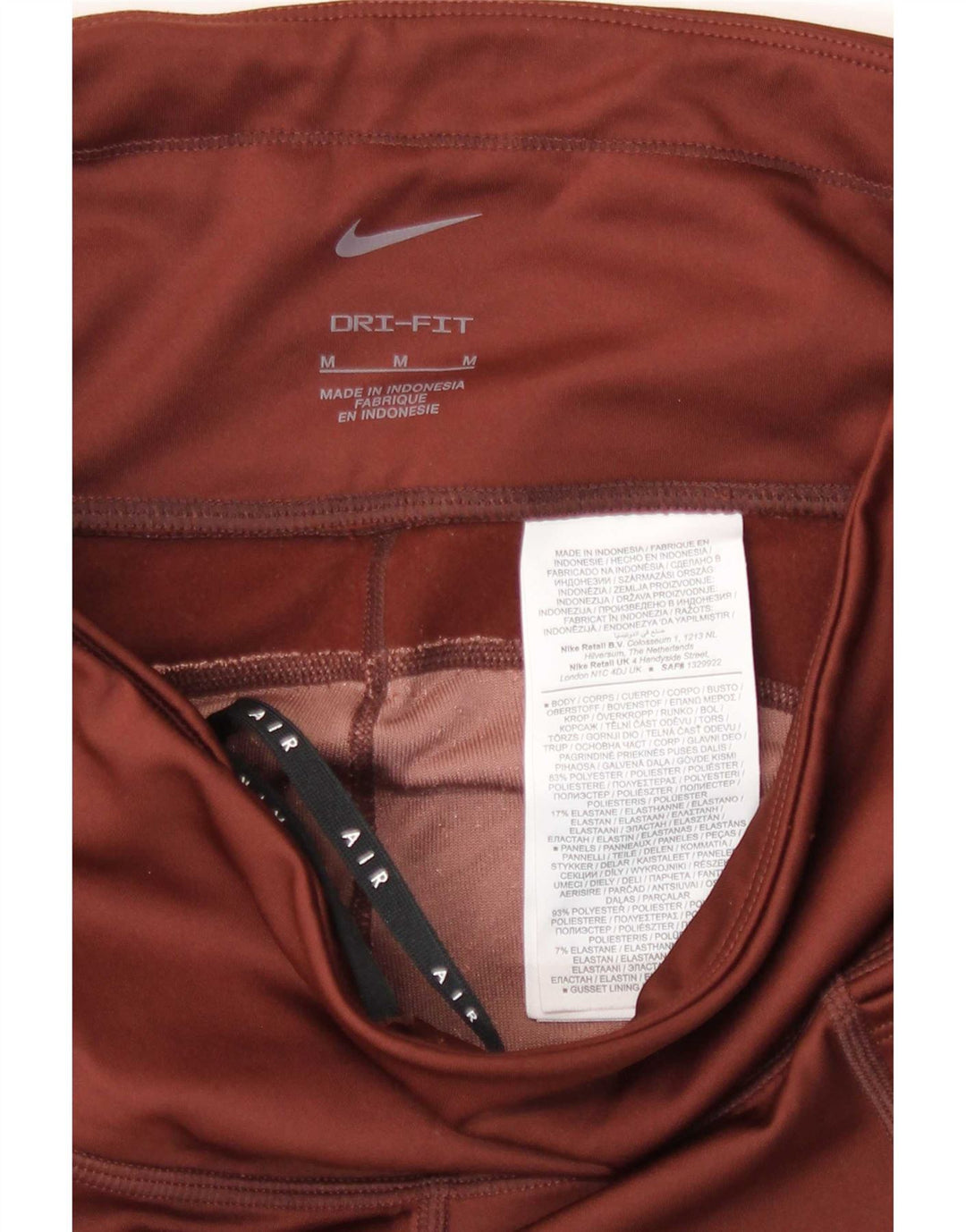 Nike Damen Dri Fit Leggings UK 12 Mittelbraunes Colourblock-Polyester