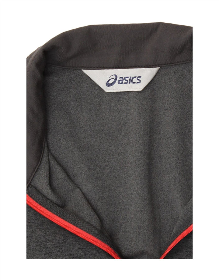 Asics Womens Tracksuit Top Jacket UK 10 Small Grey Flecked