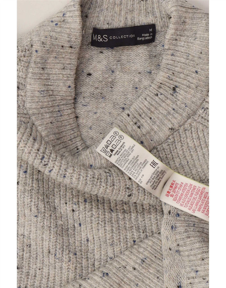 Marks & Spencer Dame sweater med rund hals DK 14 Medium Grå Flecked