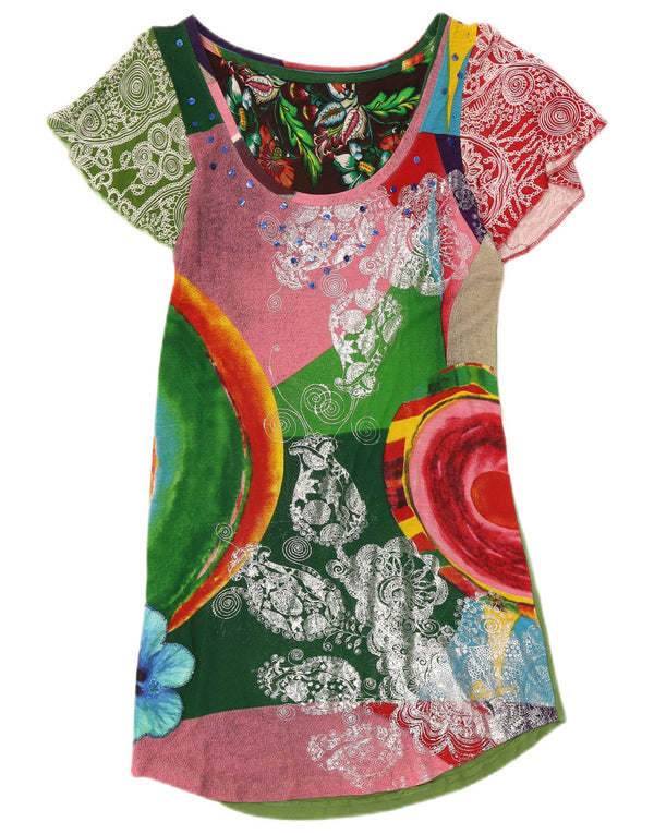 Desigual Womens Graphic Tunic Dress UK 8 Small Multicoloured Paisley