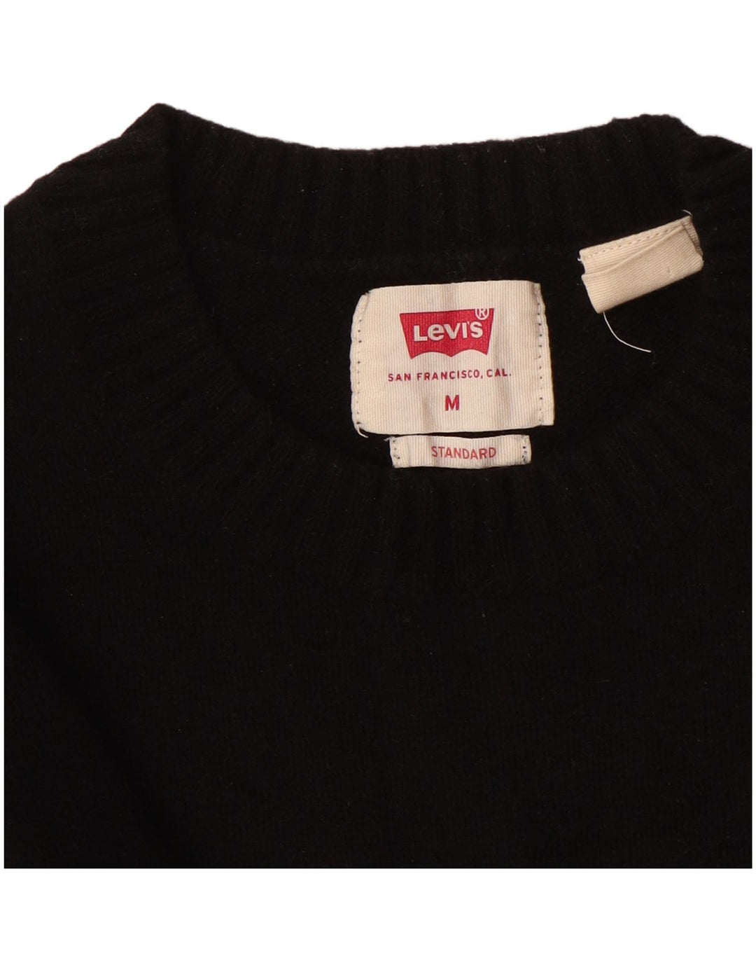 Levi's Herre Standard Crew Neck Jumper Sweater Medium Sort Uld