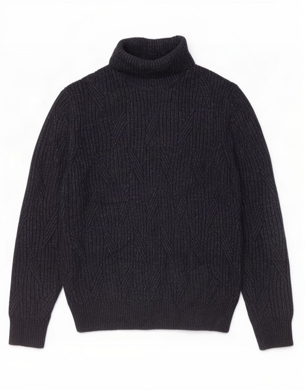 Marks & Spencer Γυναικείο πουλόβερ με ρολό λαιμόκοψη UK 14 Large Navy Blue