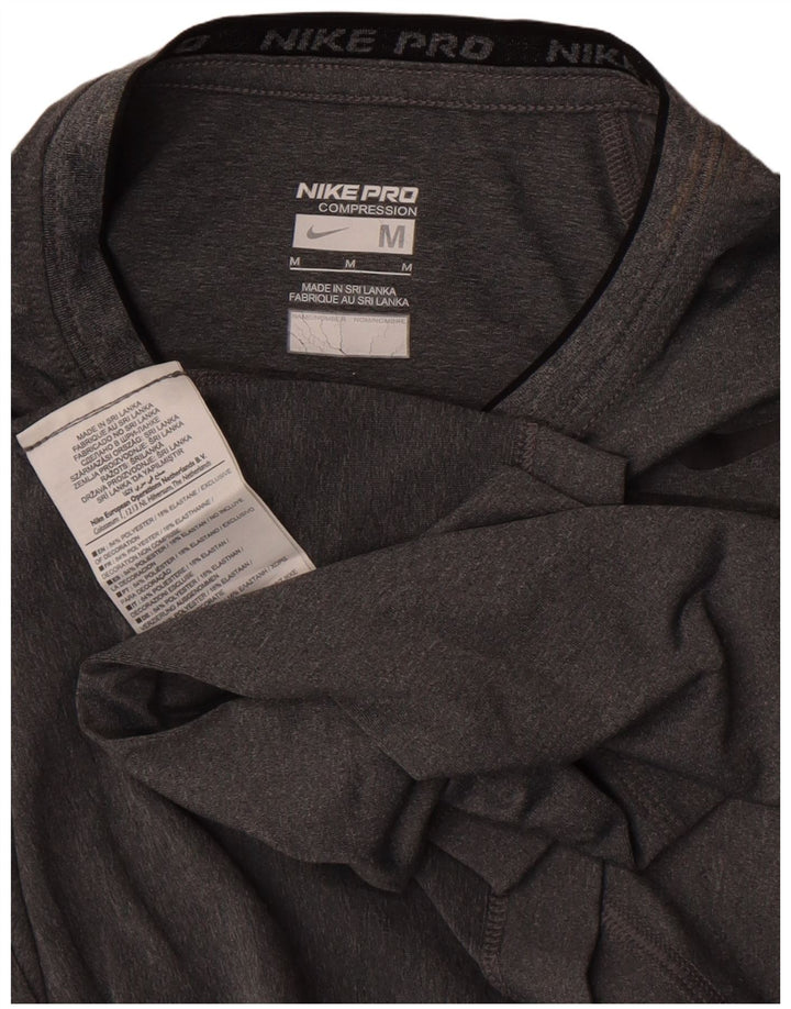 Nike Mens Compression Top Long Sleeve Medium Grey Flecked Polyester