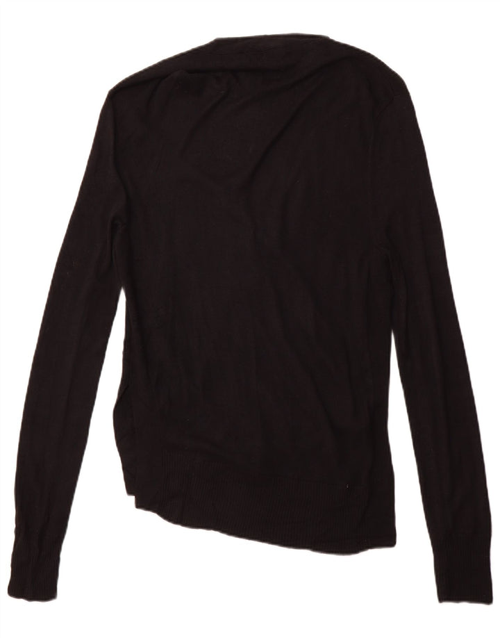 DKNY Womens Oversized Cardigan Sweater UK 2 2XS Black