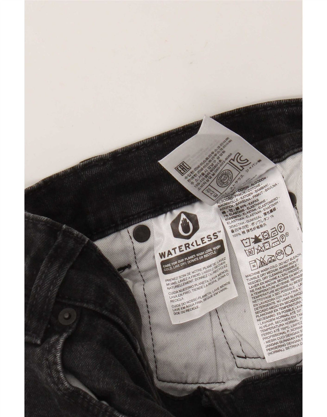 Jeans slim da uomo Levi's W30 L29 cotone nero