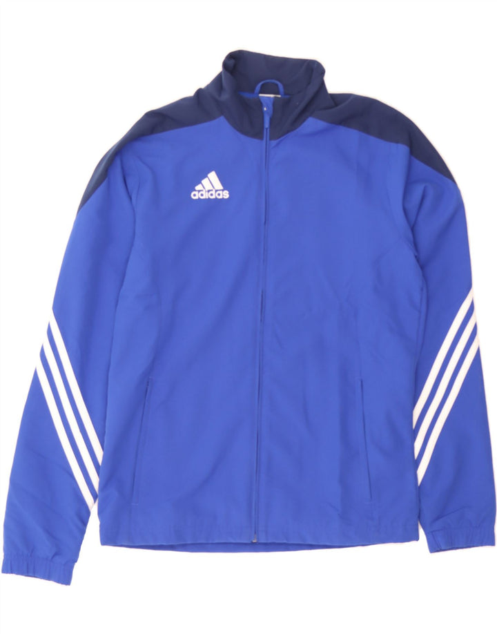ADIDAS Mens Graphic Tracksuit Top Jacket Small Blue Colourblock Polyester Vintage Adidas and Second-Hand Adidas from Messina Hembry 