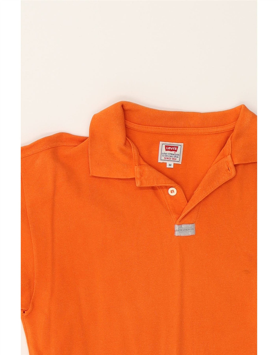 LEVI'S Mens Polo Shirt Medium Orange Cotton Vintage Levi's and Second-Hand Levi's from Messina Hembry 