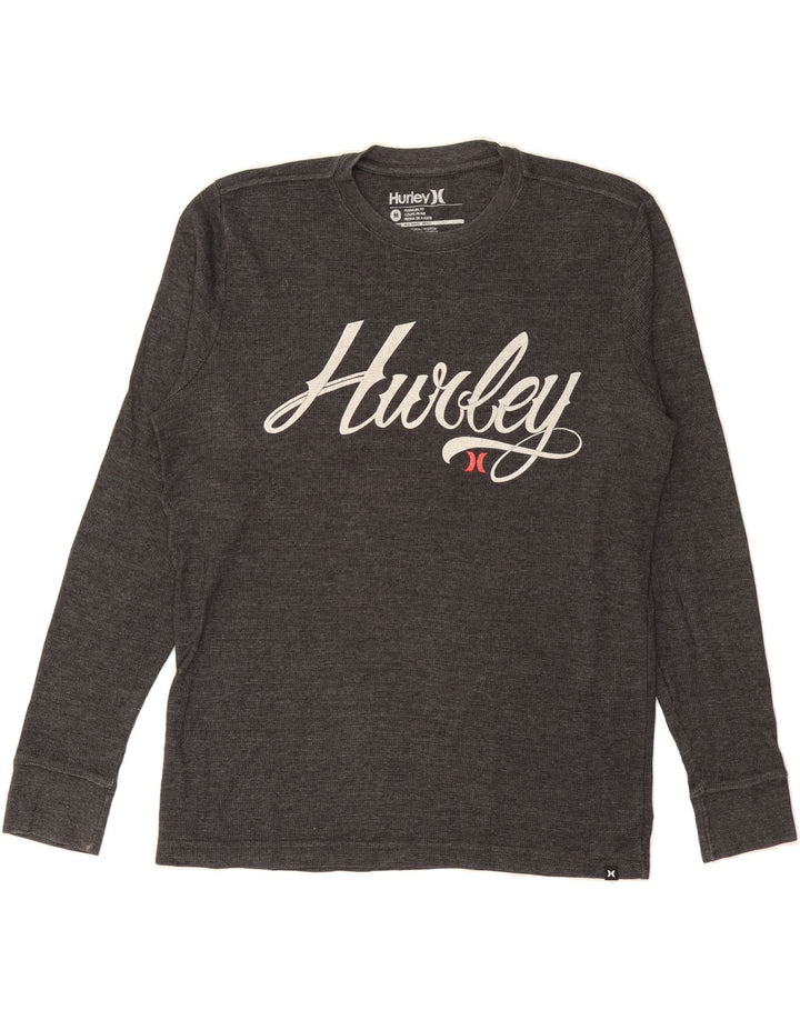 HURLEY Mens Premium Fit Graphic Top Long Sleeve Medium Grey Cotton Vintage Hurley and Second-Hand Hurley from Messina Hembry 