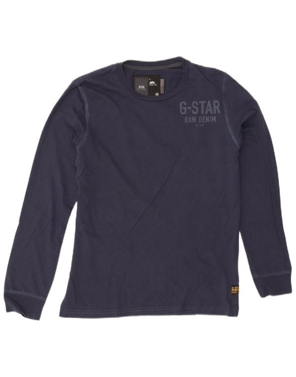 G-Star Haut graphique à manches longues pour hommes, grand coton bleu marine